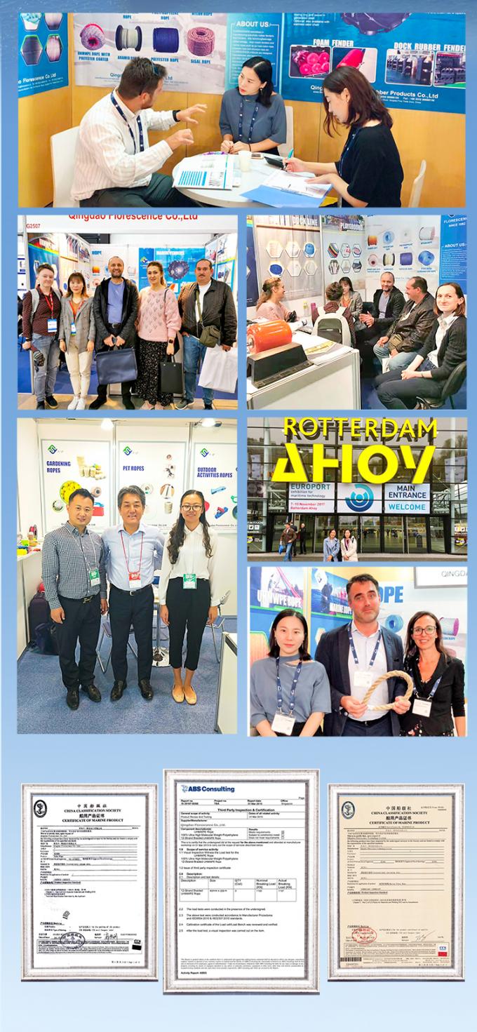 Großhandel 220 M Weiß hochfester PP-Polypropylen 8 Strang 68 mm Anlegeschnur zum Abschleppen 6