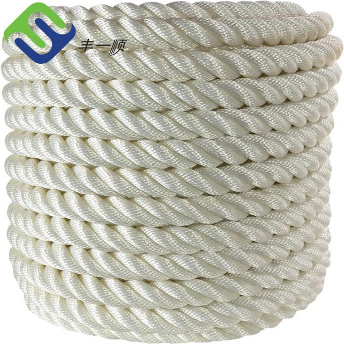 Wei&szlig;farbiges Nylonseil 32 mm Durchmesser 3 Str&auml;nge Twist Nylon Marine Seil 1