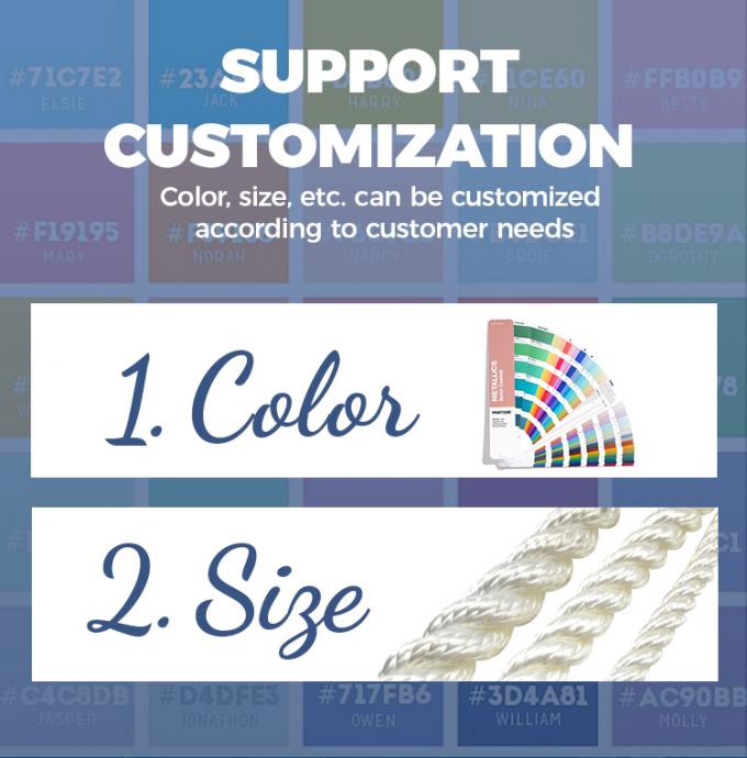 8 Stränge PP Polyester gemischte Marine Mooring Tails Seil 64mm 72mm 80mm mit 11m Länge 7