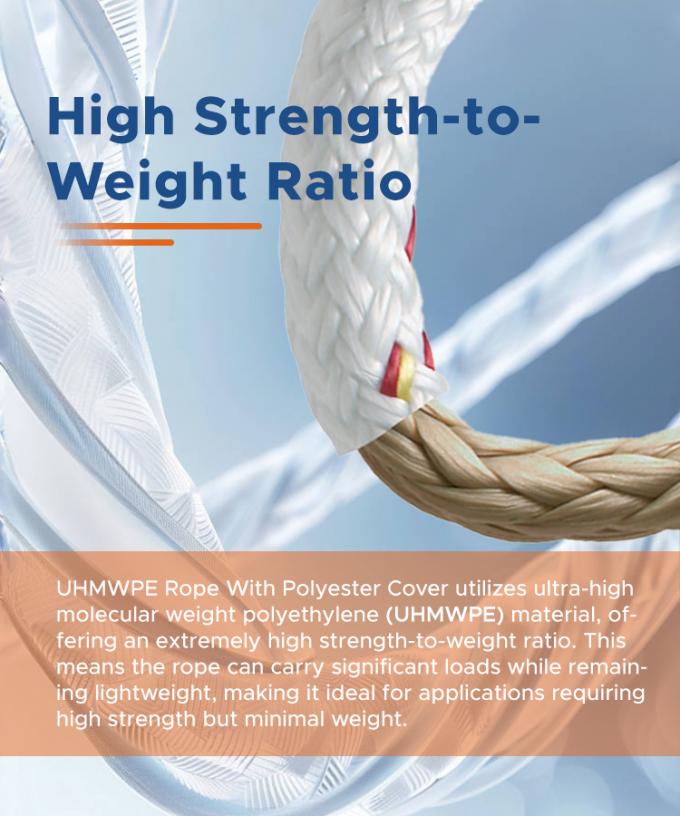 Hohe Festigkeit doppelt geflochtene Polyesterjacke mit Uhmwpe Marine Schleppseil 1