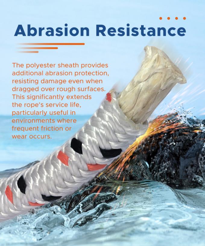 Hohe Festigkeit doppelt geflochtene Polyesterjacke mit Uhmwpe Marine Schleppseil 2