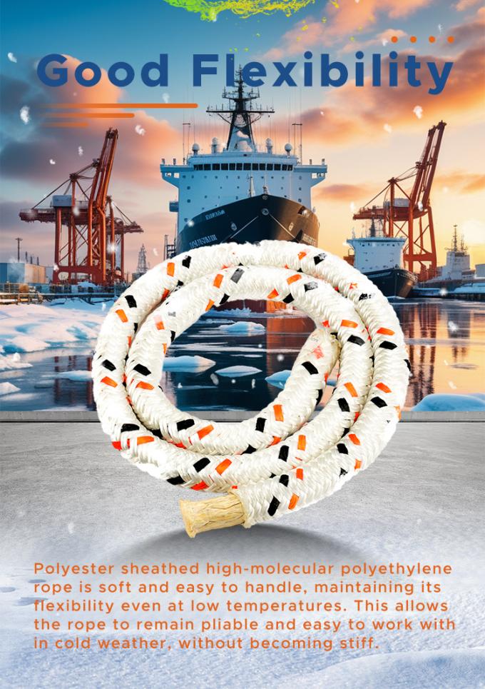 Hohe Festigkeit doppelt geflochtene Polyesterjacke mit Uhmwpe Marine Schleppseil 4