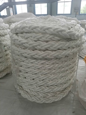 8 Stränge geflochtenes weißes Nautisches Nylon-Polyamidseil 12 Zoll Durchmesser