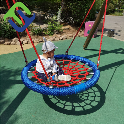Hochwertige 100 cm rot-blaue Vogelnest-Schaukel für Spielplatz