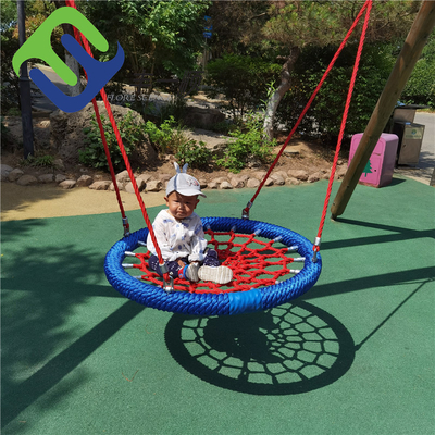 Hochwertige 100 cm rot-blaue Vogelnest-Schaukel für Spielplatz