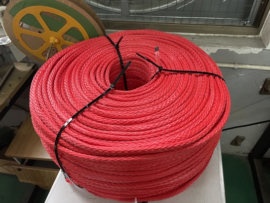 Rote Farbe 24mmx220m 12 Strang UHMWPE HMPE Split Mooring Seil für Schiffe