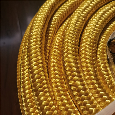 Doppel geflochtenes gelb gefärbtes Uhmwpe-Seil mit Polyester-Hülse 16 mm