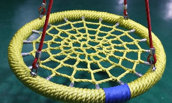 Grauer Grün gemischte Farbe 100cm Durchmesser 12cm Ring Spielplatz Netzschaukel mit hoher Ladekapazität