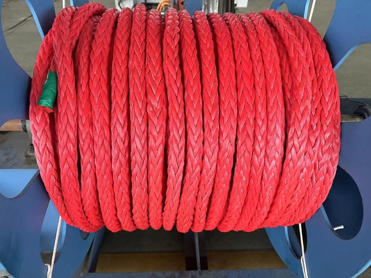 Hochfeste 12-Streifen geflochtenes UHMWPE-Synthetische Faserdrahtseil 48 mm Durchmesser für das Abschleppen von Schiffen