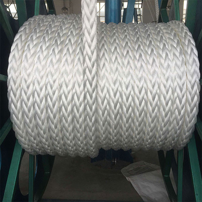 Weißes Nylonfaserseil 8 Stränge 50 mm Nylonseil Hawserseil für Schiff