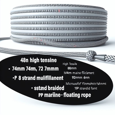 8-litzige PP-Marine-Festmacherleine 30mm-120mm schwimmendes Polypropylen