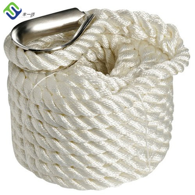 Drei Strang-verdrehte Nylonanker-Linie 4mm - 50mm, die nicht mit Muffe schwimmen