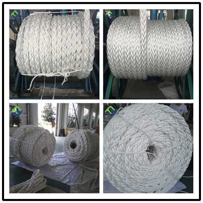 Weiße Farbe 104mmx220m Polypropylen Bootsverankerung Seeschnur 8 Strang mit Split Eye